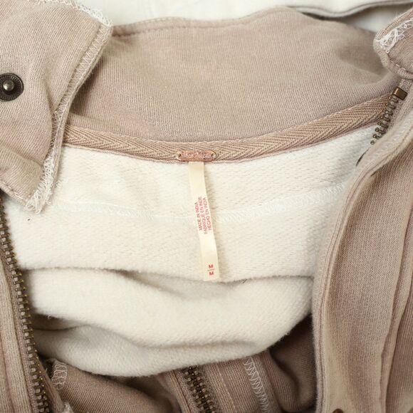 Free People Cardigan Radio Hoodie Top Jacket Zip-Up Oversized M NWD 282898 - Picture 11 of 13